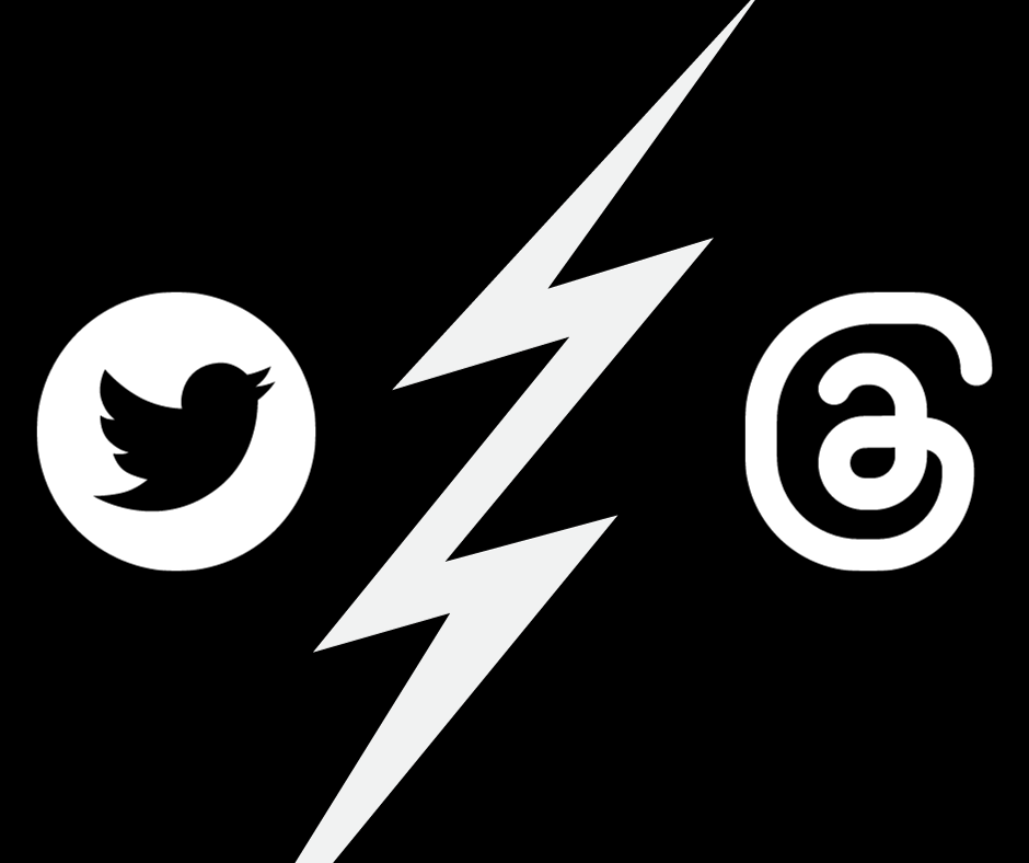 Twitter versus X. Logos side by side.